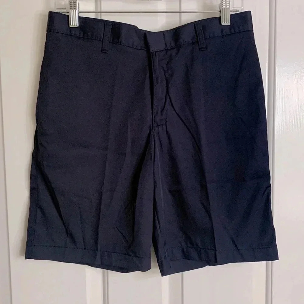 NWOT boys/teen MILLS UNIFORM CO PREP navy blue shorts 30 waist